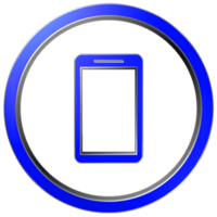 Smart Phone Blue 3D Icon Illustration png