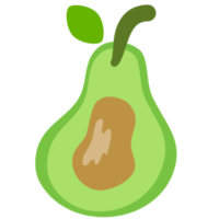 desenho de frutas divididas de abacate png