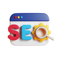 3d SEO Search engine optimization concept png