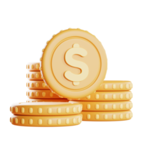 Geld und Finanzen 3D-Symbol 3D-Rendering png