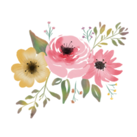 bouquet di fiori ad acquerello png