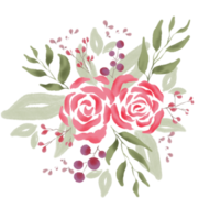 akvarell bukett blomma png