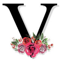 alfabeto de letras florales png