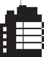 silhouette nera singola costruzione retrò edificio per la progettazione e la decorazione di illustrazione di riserva png