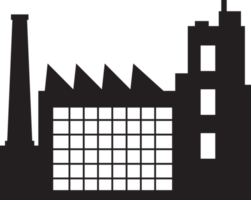 stad silhouet object element retro van industrie fabriek pictogram symbool geïsoleerd zwart item png
