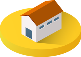 Urban isometric icons for the web with houses and streets png