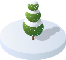 Winter snowy Christmas  icon nature trees forest landscape. Isometric tree design icon png