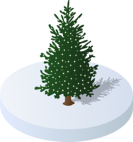 Winter snowy Christmas  icon nature trees forest landscape. Isometric tree design icon png