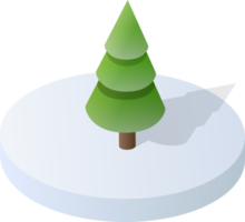 invierno cubierto de nieve navidad icono naturaleza arboles bosque paisaje. icono de diseño de árbol isométrico. png