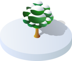 winter besneeuwde kerst pictogram natuur bomen boslandschap. isometrische boom ontwerp icoon. png