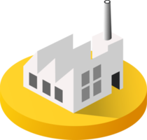 isometrische 3D-pictogramstadsgebouwen voor infographic conceptset met huis, kantoren, huizen, winkels, supermarkten en industriële elementen png