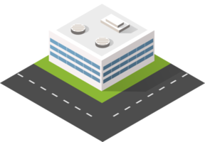 ícones isométricos urbanos para a web com casas e ruas png