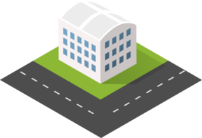 ícones isométricos urbanos para a web com casas e ruas png