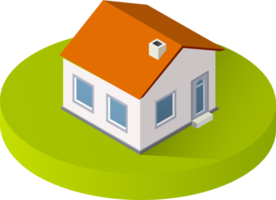 Urban isometric icons for the web with houses and streets png