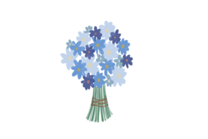 kleurrijke bloemen en bladdecoratie in boeketbos, waterverfstijl die op achtergrond wordt geïsoleerd png