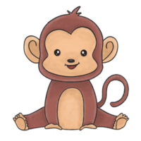 illustration de bébé singe mignon png