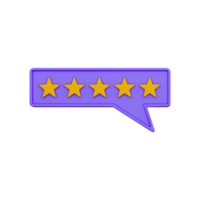 3D-feedback met vijf sterren png