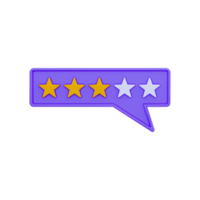 3d three star rating png