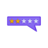 3d two star rating png