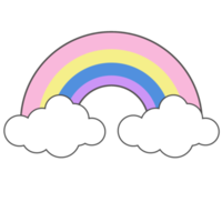 arc-en-ciel de dessin animé kawaii abstrait png