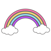 Abstract kawaii cartoon rainbow
