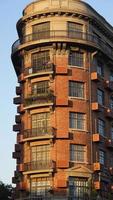 The beautiful old buildings view located in Shanghai under the warm sunlight in autumn photo