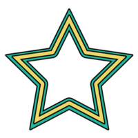 Abstract star shape retro style 80s-90s png