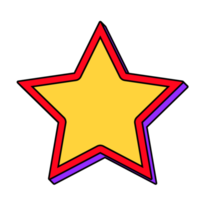 forme d'étoile abstraite style rétro années 80-90 png