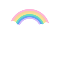 arc-en-ciel de dessin animé kawaii abstrait png