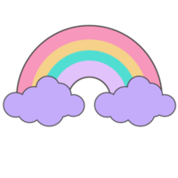 arco iris de dibujos animados kawaii abstracto png