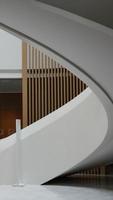 vista de una escalera de caracol en la arquitectura de un museo foto