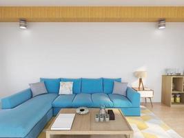 Wall Mockup in the Modern Living Room photo