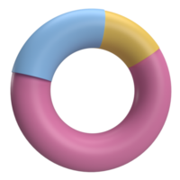 donut chart for web analytics 3d rendering png
