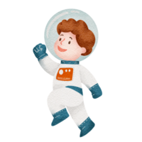 astronautencharaktere im weltraumanzug aquarell png