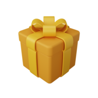 caja de regalo de renderizado 3d aislada útil para comercio electrónico o ilustración de diseño de negocios en línea png