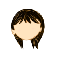 Hand draw Cute Female face illustration png