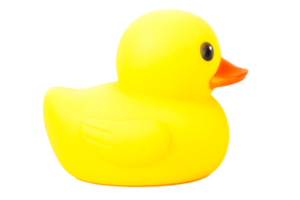 canard en caoutchouc jaune de bain sur fond isolé png