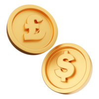 3D pengar mynt ikon illustration png