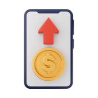 illustrazione dell'icona della moneta dei soldi 3d png