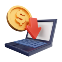 3d money coin icon illustration png