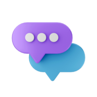 notification de message de messagerie de chat 3d illustration de chat png