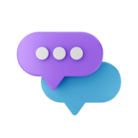 3D-chat e-mailbericht melding chatten illustratie png