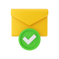 Ilustración de icono de mensaje de correo electrónico de correo 3d png