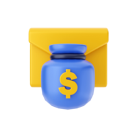 3d mail email message icon illustration png