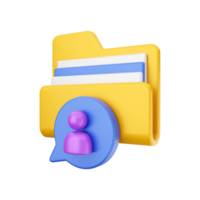 Ilustración de icono de archivo de carpeta 3d png