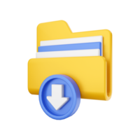 3d folder file icon Illustration png