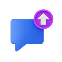 Ilustración de chat de notificación de mensaje de correo de chat 3d png