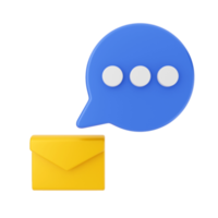 3D-chat e-mailbericht melding chatten illustratie png