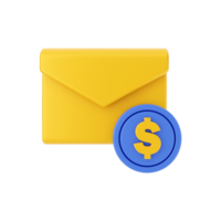 3d mail email message icon illustration png