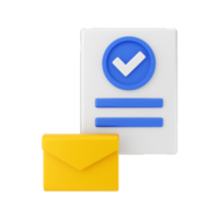 3d mail email message icon illustration png